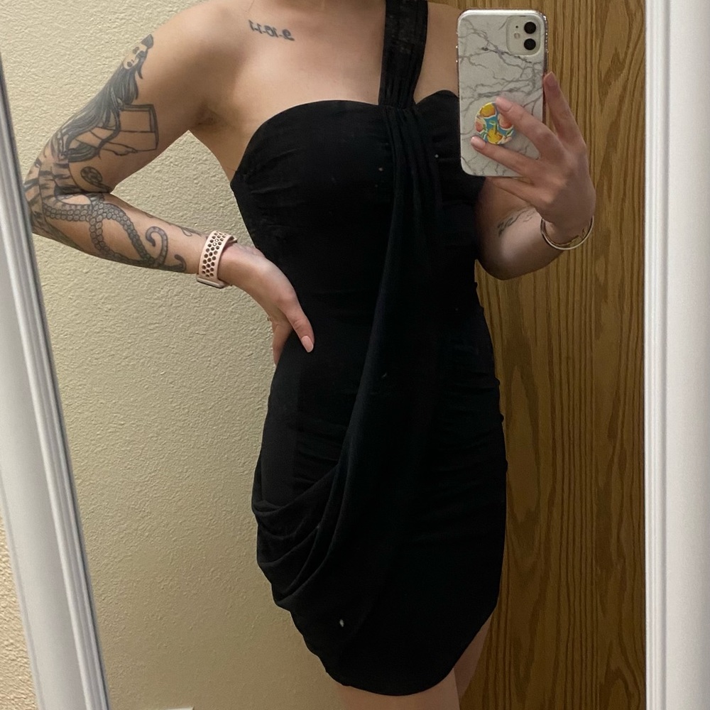 Finesse black over the shoulder dress